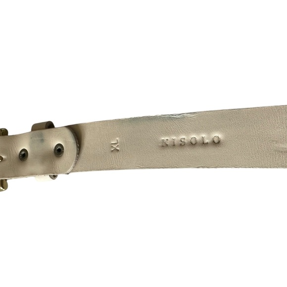 NISOLO NOEMI 2.0 THIN WHITE LEATHER BELT SIZE XL - Picture 9 of 12